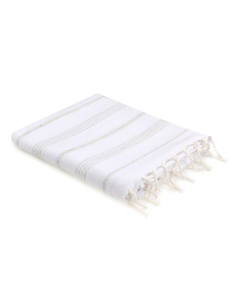 Fouta Lurex Mykonos weiß/silber - 100x200 cm
