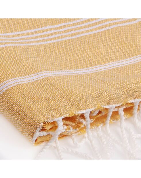 Klassische Fouta aus Mykonos, Sonnenblumengelb, 100 x 200 cm