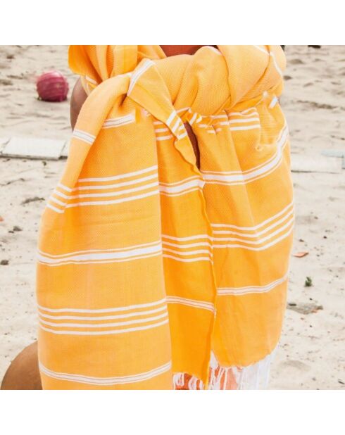 Klassische Fouta aus Mykonos, Sonnenblumengelb, 100 x 200 cm