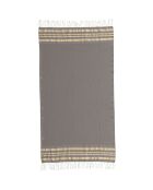 Fouta Nid d'Abeille Lurex Hamptons taupe clair/doré - 100x200 cm