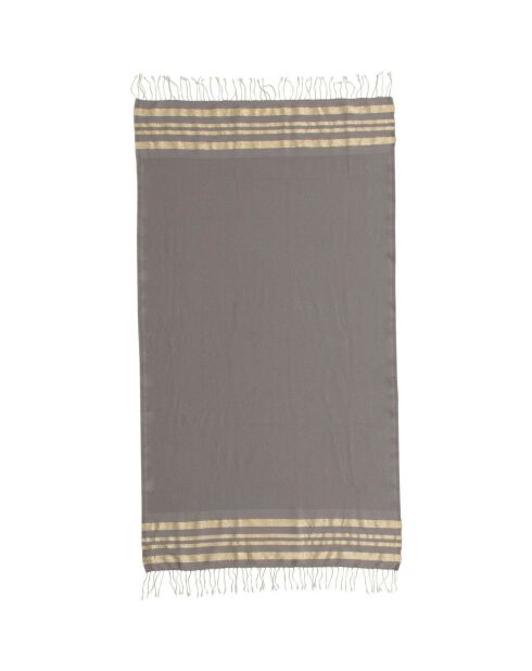 Hamptons Lurex Honeycomb Fouta helltaupe/gold - 100x200 cm