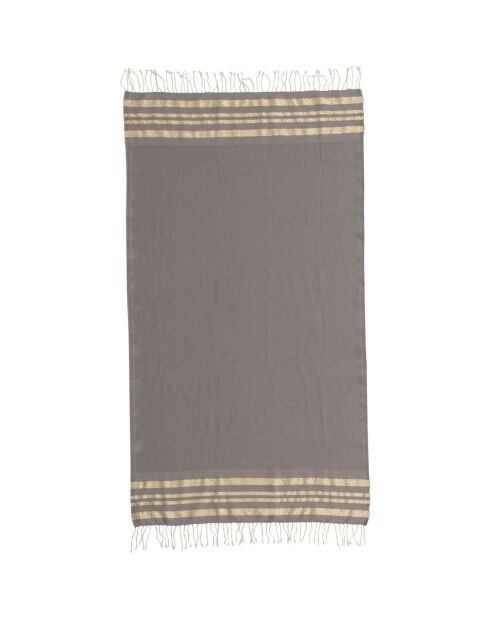 Fouta Nid d'Abeille Lurex Hamptons taupe clair/doré - 100x200 cm
