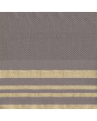 Fouta Nid d'Abeille Lurex Hamptons taupe clair/doré - 100x200 cm