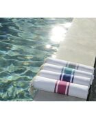 St Tropez Traditional Fouta wit/Grieks blauw - 100x200 cm