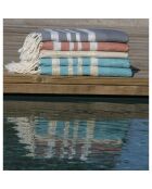 Hamptons Middelgrijze honingraat Fouta - 100x200 cm
