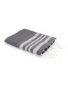 Hamptons Middelgrijze honingraat Fouta - 100x200 cm