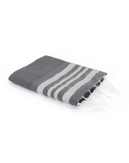 Hamptons Middelgrijze honingraat Fouta - 100x200 cm