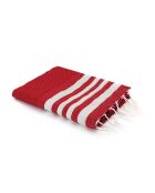 Hamptons Lurex rood/zilver honingraatfouta - 100x200 cm