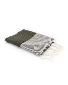 Fouta Ibiza Honeycomb fijne strepen kakigroen - 100x200 cm