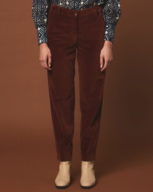 Pantalon en Velours Perfect cacao