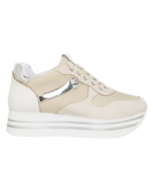 Sneakers en Cuir Bad blanc/écru
