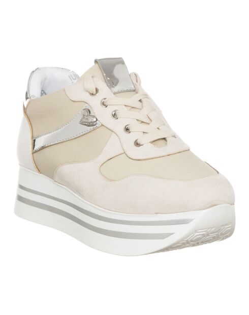 Sneakers en Cuir Bad blanc/écru