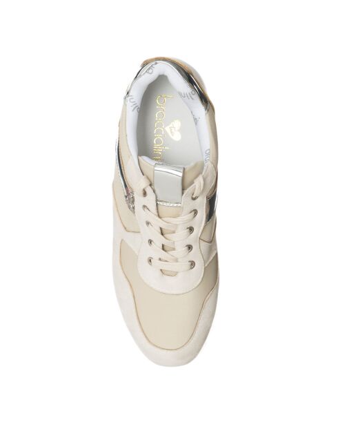 Sneakers en Cuir Bad blanc/écru