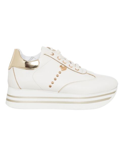 Sneakers en Cuir Pola blanc/doré