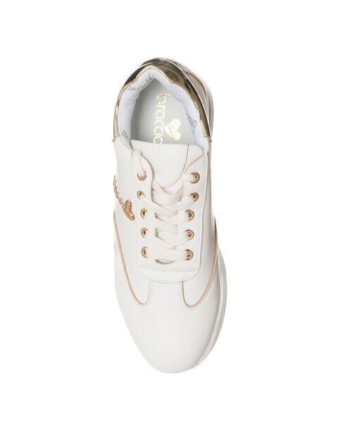 Sneakers en Cuir Pola blanc/doré