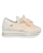 Sneakers en Cuir Moma blanc/rose pale