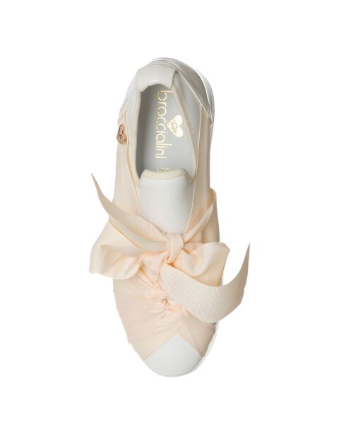 Sneakers en Cuir Moma blanc/rose pale