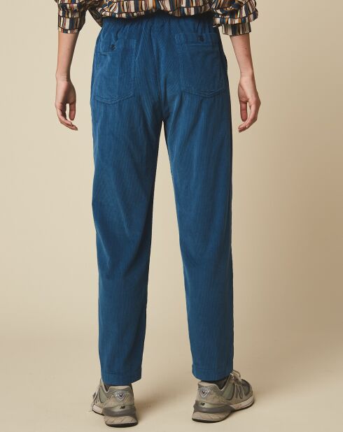 Pantalon en Velours côtelé Philemon prussian bleu