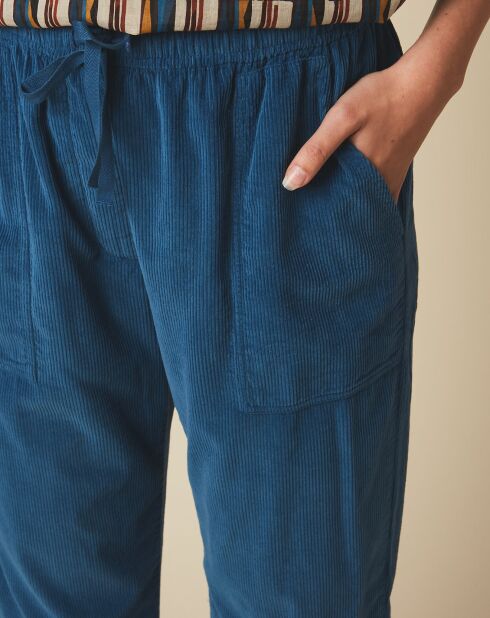 Pantalon en Velours côtelé Philemon prussian bleu