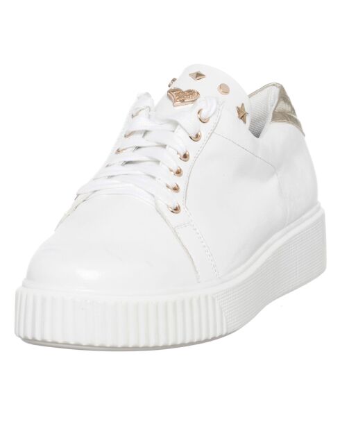 Sneakers en Cuir Ana blanc/doré