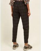 Pantalon en Laine mélangée Pixel marine/marron/gris