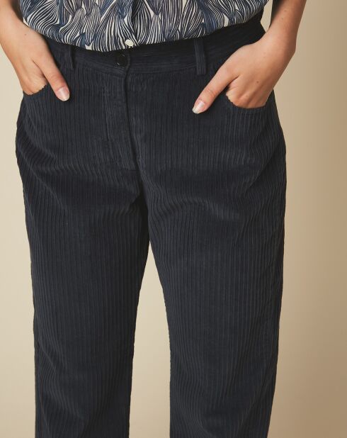 Pantalon en Velours côtelé 7/8ème Punch granit