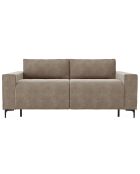 Canapé convertible express Léo velours taupe - 195x100x90 cm