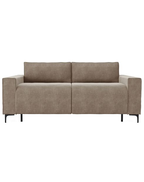 Canapé convertible express Léo velours taupe - 195x100x90 cm