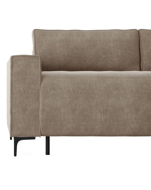 Canapé convertible express Léo velours taupe - 195x100x90 cm