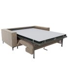 Canapé convertible express Léo velours taupe - 195x100x90 cm