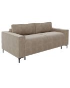 Canapé convertible express Léo velours taupe - 195x100x90 cm