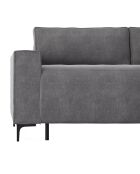 Canapé convertible express Léo velours gris - 195x100x90 cm