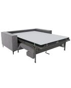 Canapé convertible express Léo velours gris - 195x100x90 cm