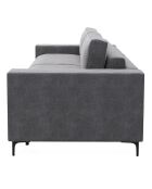 Canapé convertible express Léo velours gris - 195x100x90 cm