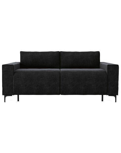 Canapé convertible express Léo velours noir - 195x100x90 cm