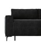 Canapé convertible express Léo velours noir - 195x100x90 cm