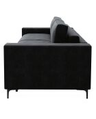 Canapé convertible express Léo velours noir - 195x100x90 cm