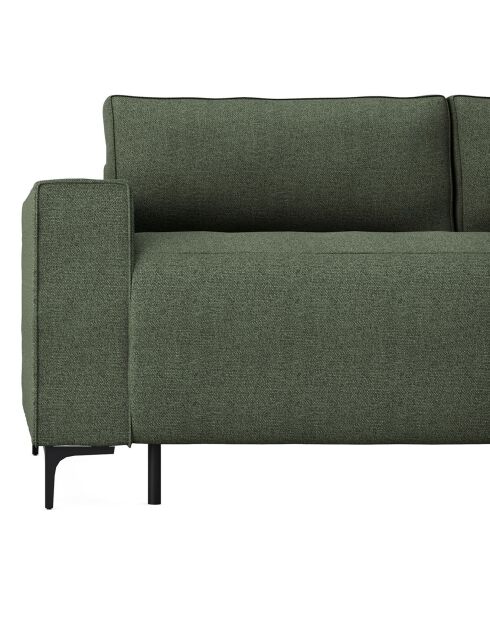 Canapé convertible express Léo tissu tramé vert olive - 195x100x90 cm