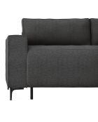 Canapé convertible express Léo tissu tramé gris anthracite - 195x100x90 cm