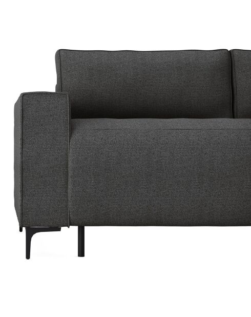 Canapé convertible express Léo tissu tramé gris anthracite - 195x100x90 cm