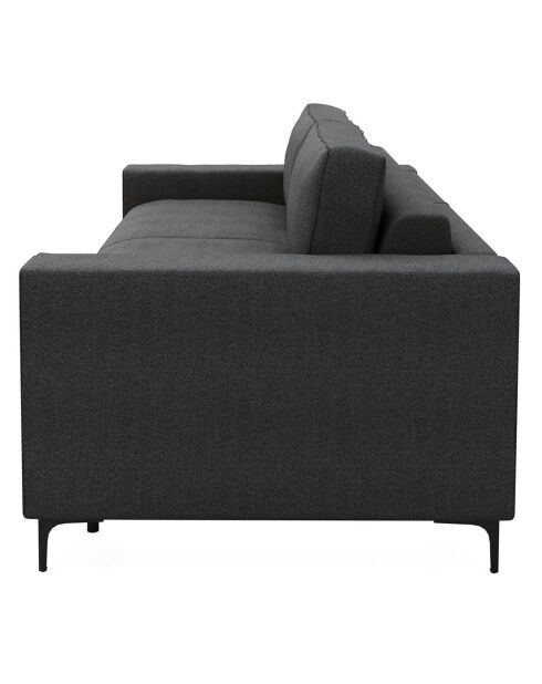 Canapé convertible express Léo tissu tramé gris anthracite - 195x100x90 cm