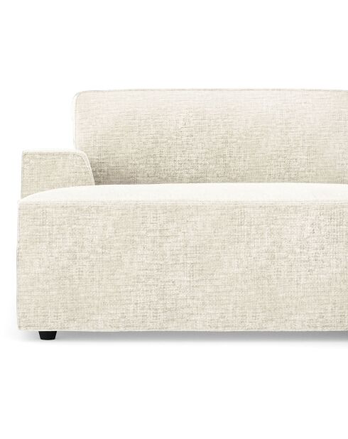 Canapé d'angle droit convertible avec coffre eliott velours texturé crème - 300x174x94 cm