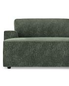 Canapé d'angle droit convertible avec coffre eliott velours texturé vert olive - 300x174x94 cm