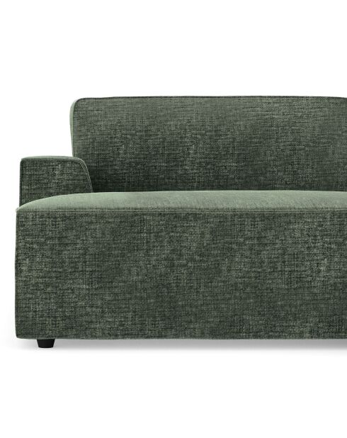 Canapé d'angle droit convertible avec coffre eliott velours texturé vert olive - 300x174x94 cm