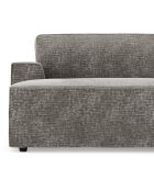 Canapé d'angle droit convertible avec coffre eliott velours texturé  gris béton - 300x174x94 cm