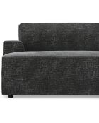 Canapé d'angle droit convertible avec coffre eliott velours texturé  noir - 300x174x94 cm