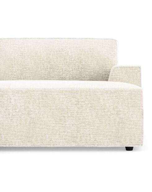 Canapé d'angle gauche convertible avec coffre eliott velours texturé  crème - 300x174x94 cm