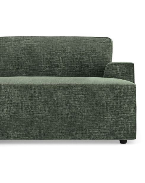 Canapé d'angle gauche convertible avec coffre eliott velours texturé  vert olive - 300x174x94 cm