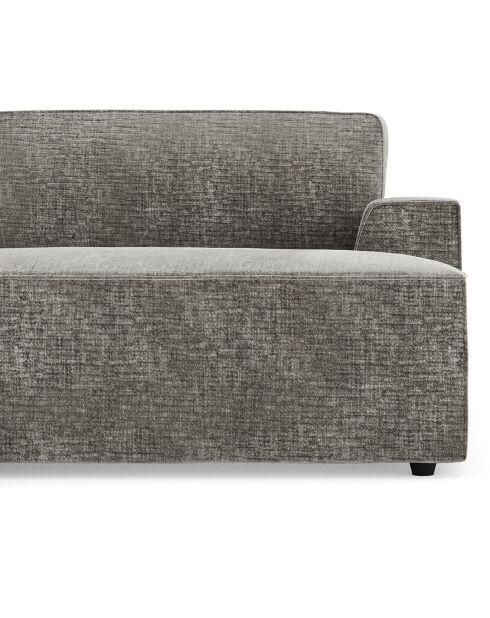 Canapé d'angle gauche convertible avec coffre eliott velours texturé gris béton - 300x174x94 cm