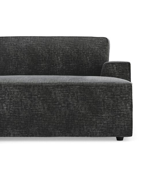 Canapé d'angle gauche convertible avec coffre eliott velours texturé noir - 300x174x94 cm